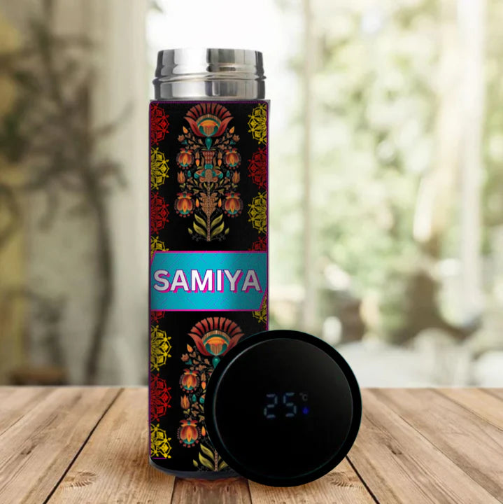 Black Customized Temperature Bottle