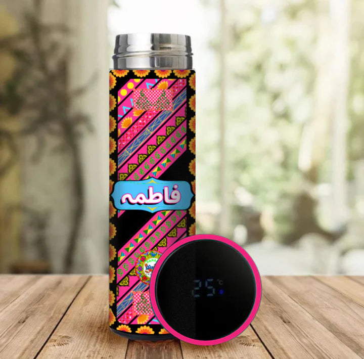 Pink Customized Temperature Bottle