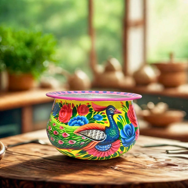 Peacock Hand Painted Handi