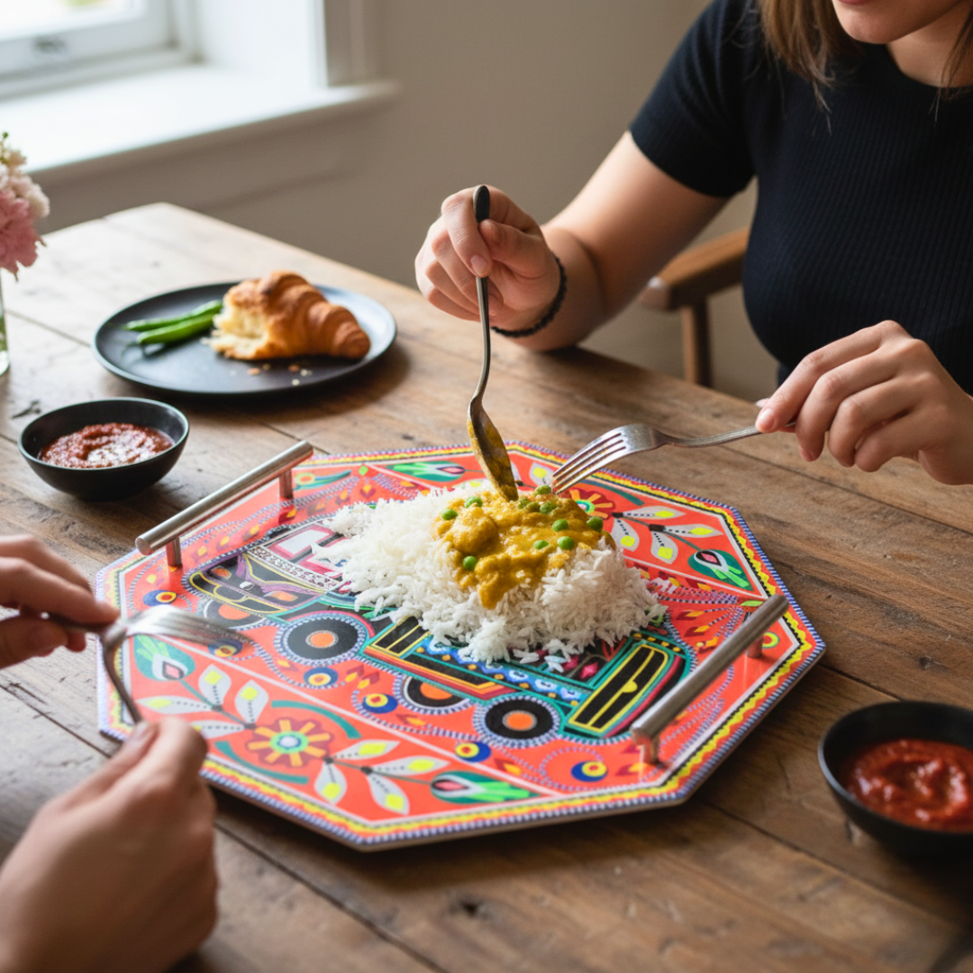 Black Bus Octagon Food Tray