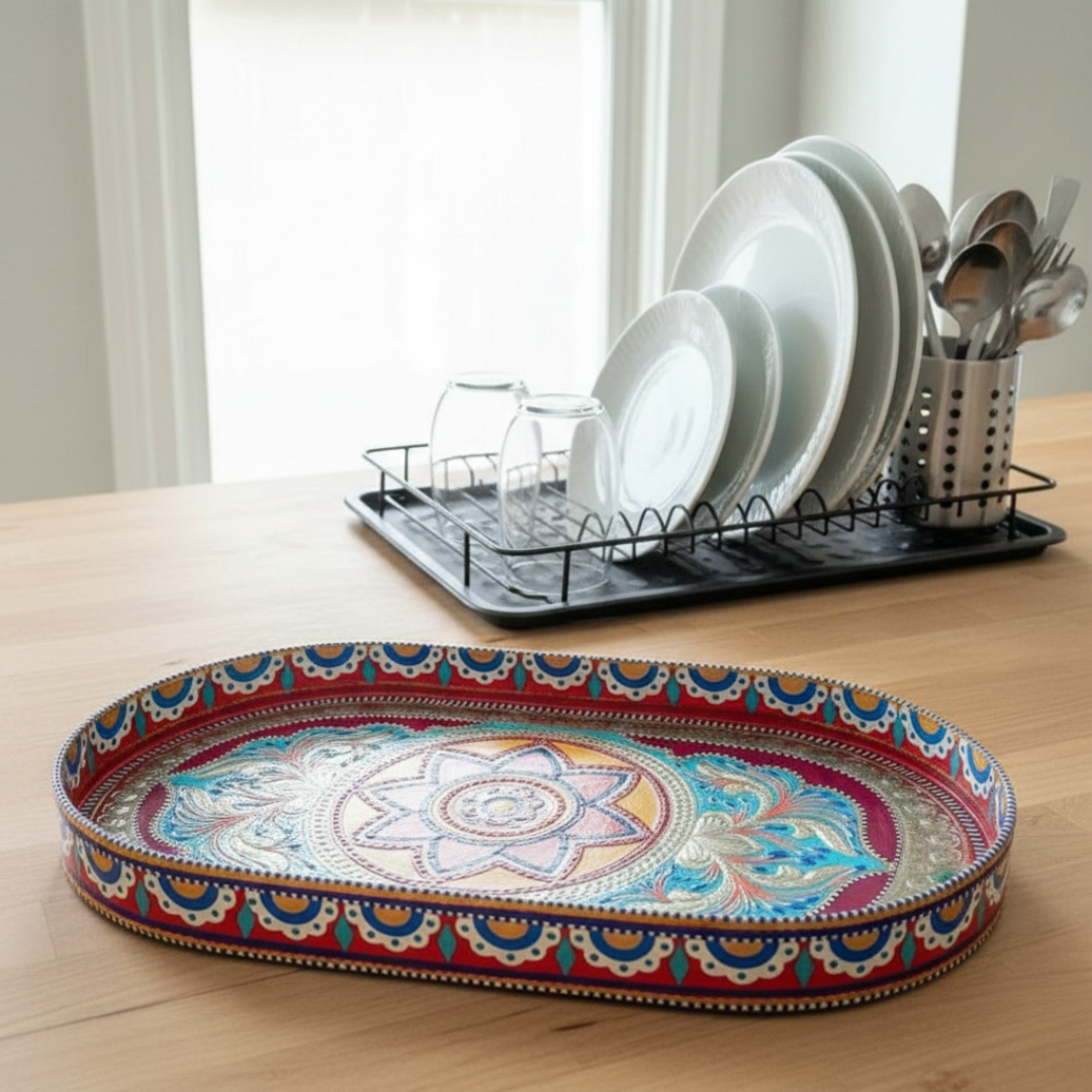 Sparrow Painted Octagon Tray