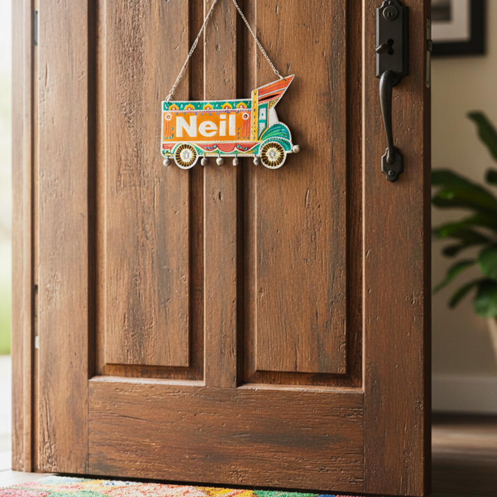 Orange Truck Home Name Sign