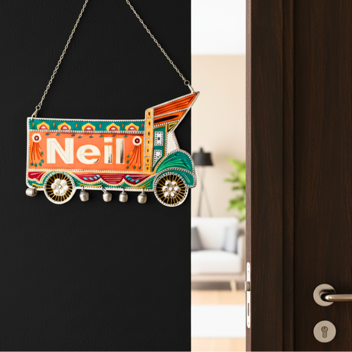 Orange Truck Home Name Sign