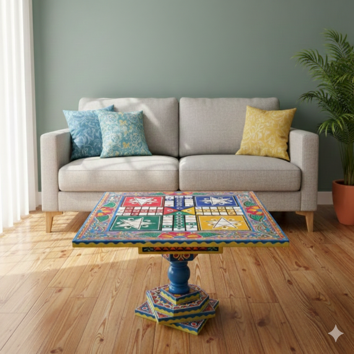 Square Blue Ludo Coffee Table